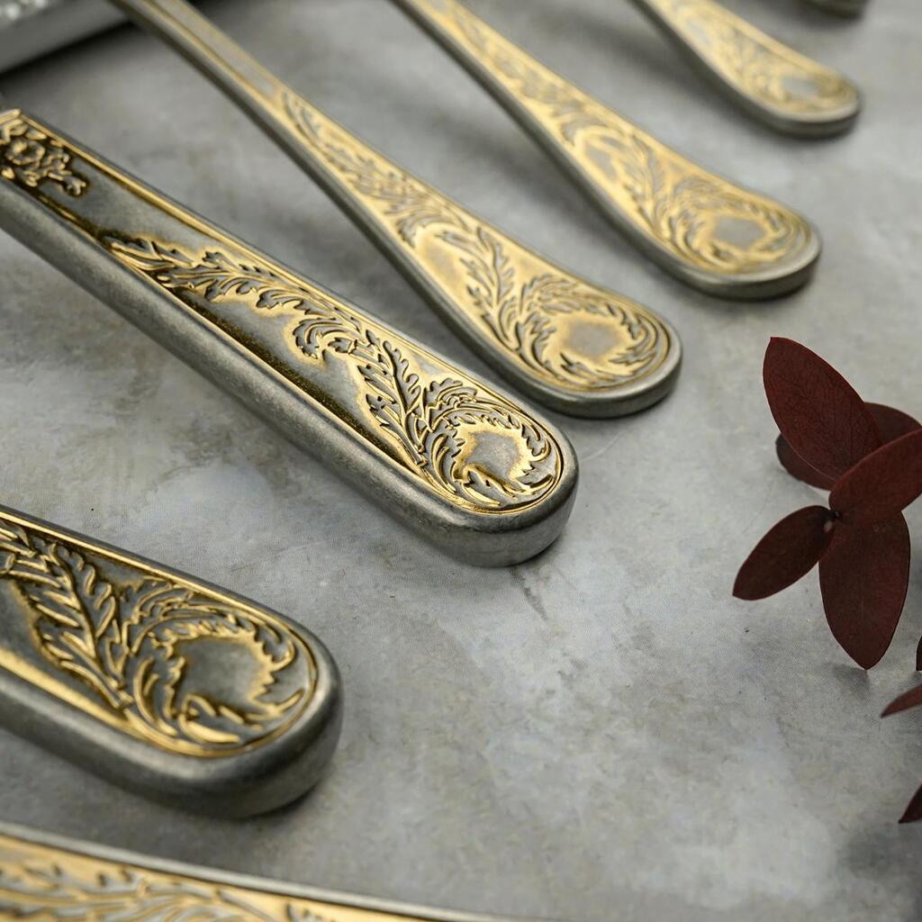Вилка десертная 17,5 см матовая с золотом Lord Vintage Style P.L. Proff Cuisine [12]