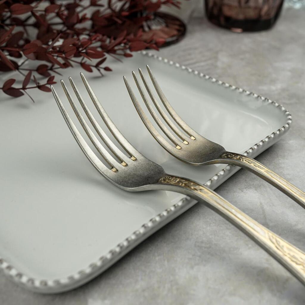 Вилка десертная 17,5 см матовая с золотом Lord Vintage Style P.L. Proff Cuisine [12]