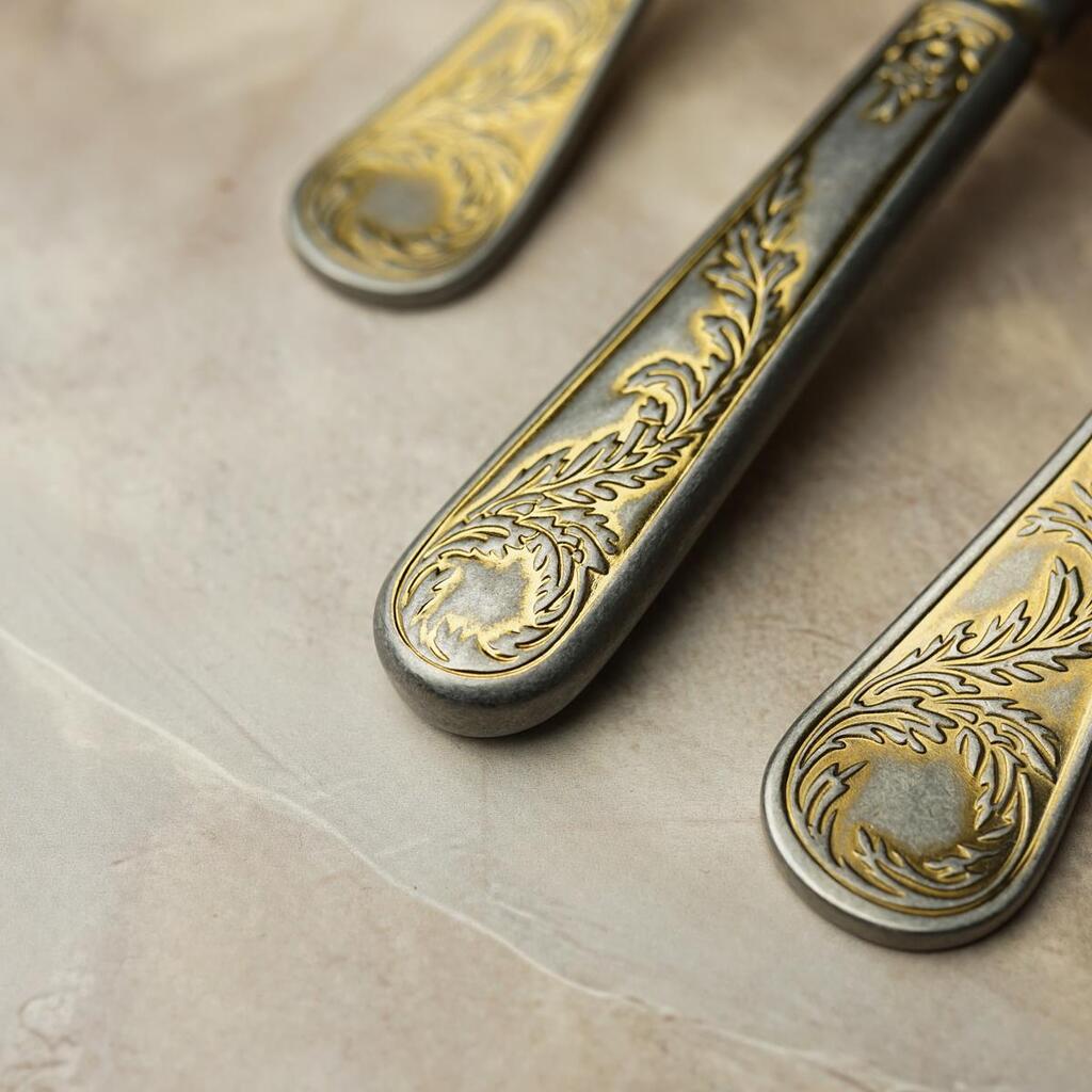 Вилка десертная 17,5 см матовая с золотом Lord Vintage Style P.L. Proff Cuisine [12]