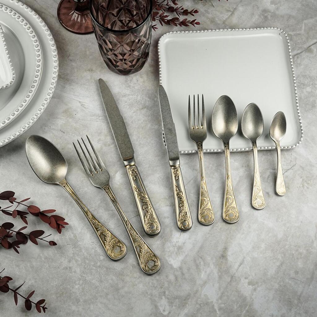 Вилка десертная 17,5 см матовая с золотом Lord Vintage Style P.L. Proff Cuisine [12]