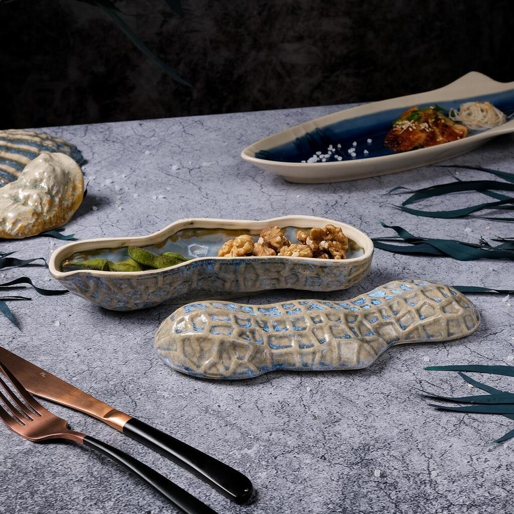 Блюдо для подачи 22,7*6,5 см h7,5 см 195 мл с крышкой Groundnut Northern Blue Frutti di Mare [1]